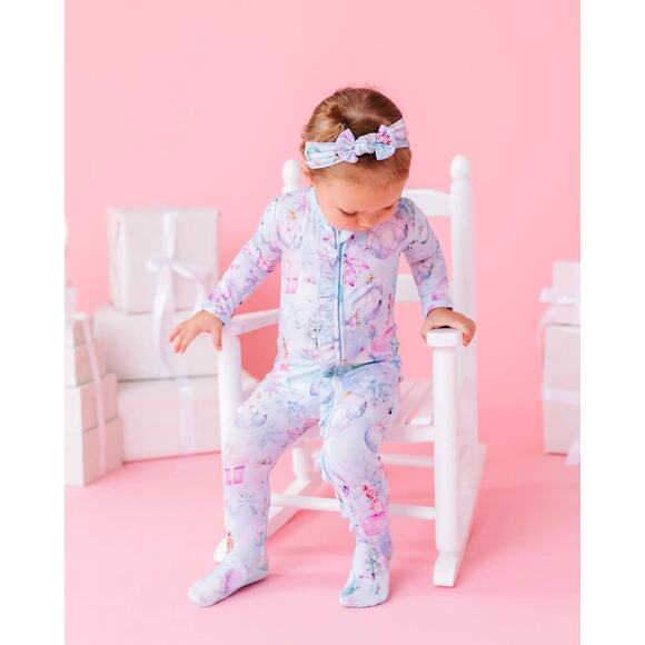 Bums and Roses Nutcracker Ballerina Bamboo Footie 12-18 months EUC